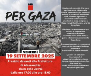Presidio ‘per Gaza’ davanti alla prefettura di Alessandria